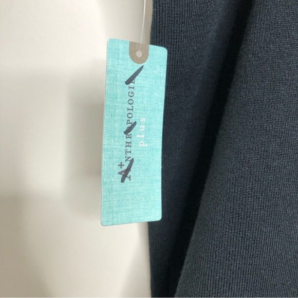 NWT Anthropologie Plus Knit Tank Square Neckline Black Women's 3x Dark Romantic - Picture 7 of 9